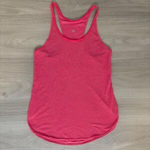 Lululemon Women Tank Top Hot Pink Striped Racerback Athletic Workout Size 4